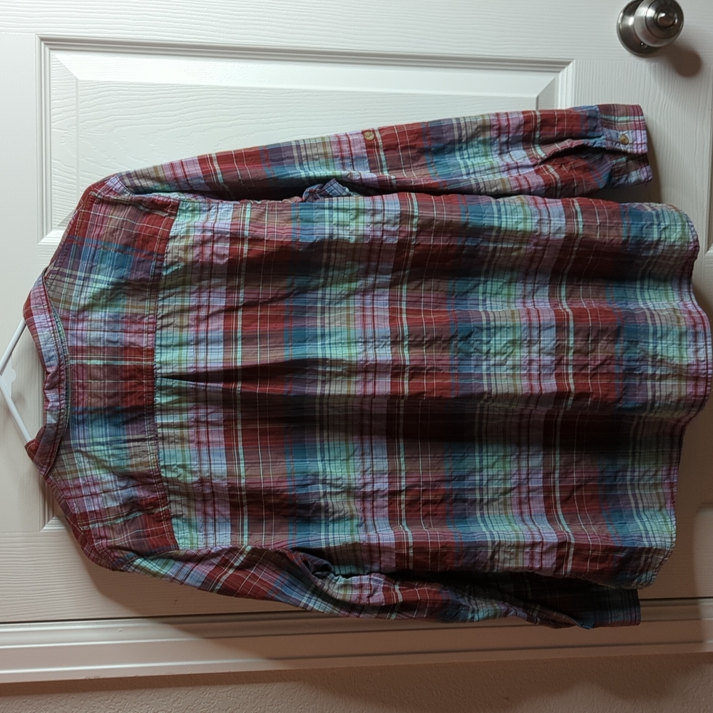 Eddie Bauer plaid long sleeve button down shirt size 2XL - Picture 2 of 6
